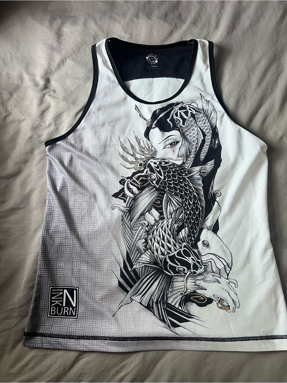 INKnBURN White and Black Graphic Men’s Tank Top